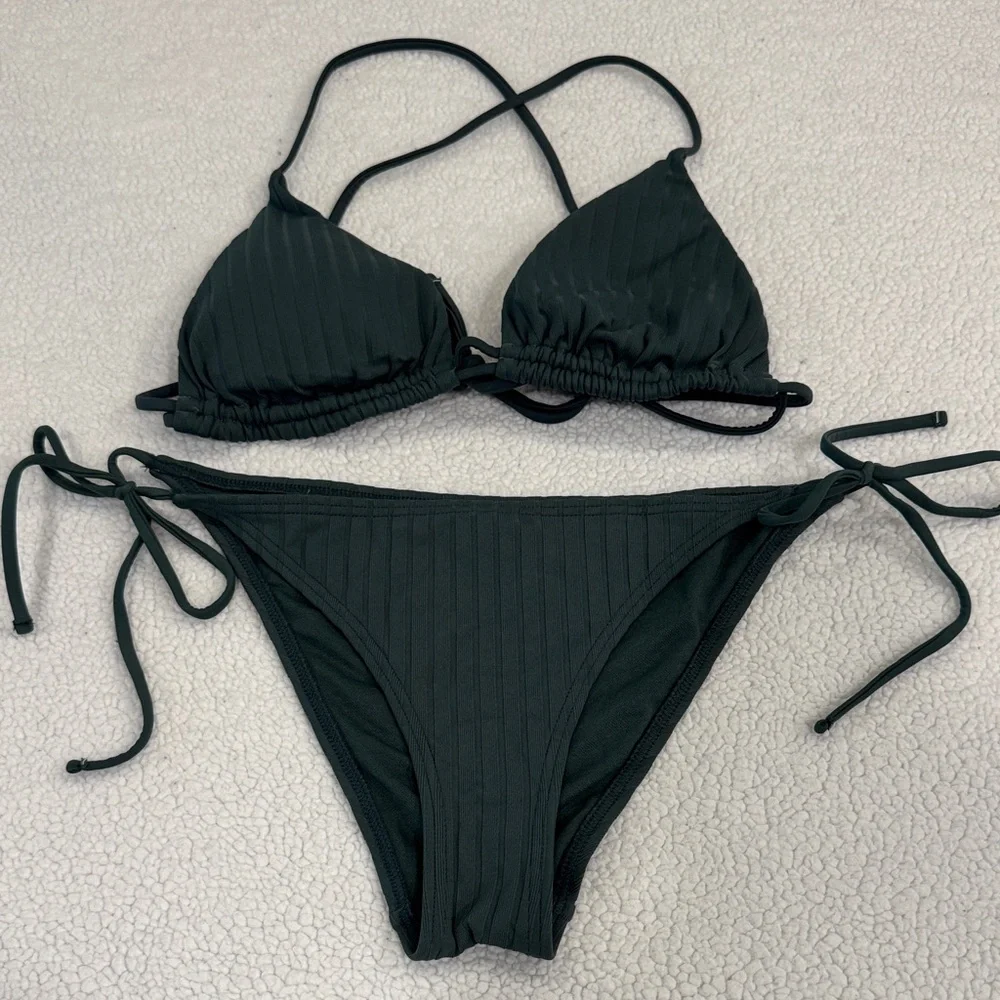 Green Triangle Bikini Set - Picture 1 of 7